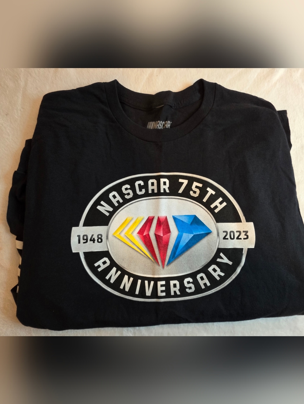 NASCAR 75th Anniversary Long Sleeve Shirt Black Size Large